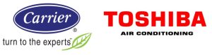 Carrier Weather & toshiba air conditioning logo